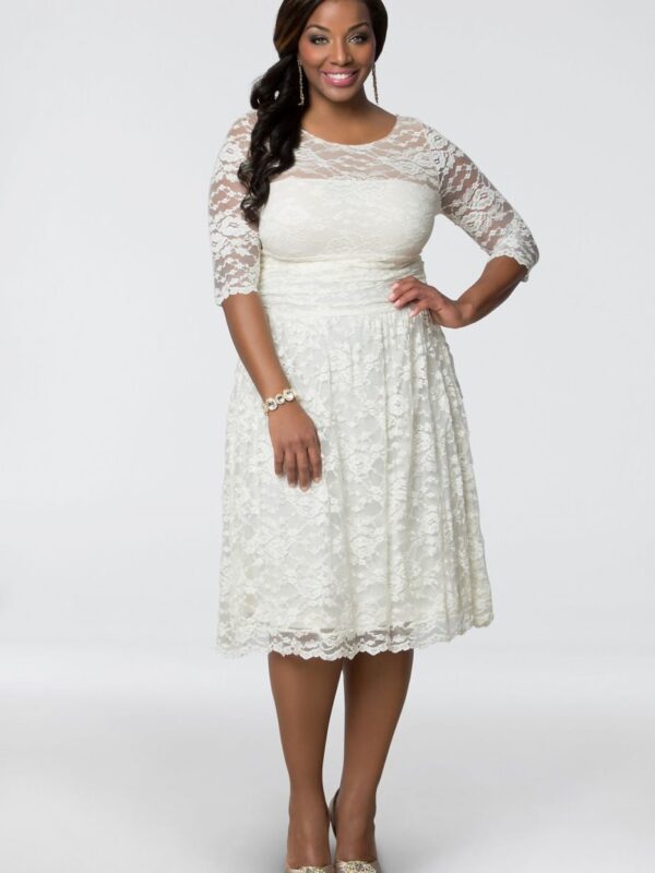 Aurora Lace Plus Size Short Wedding Dress  19130907