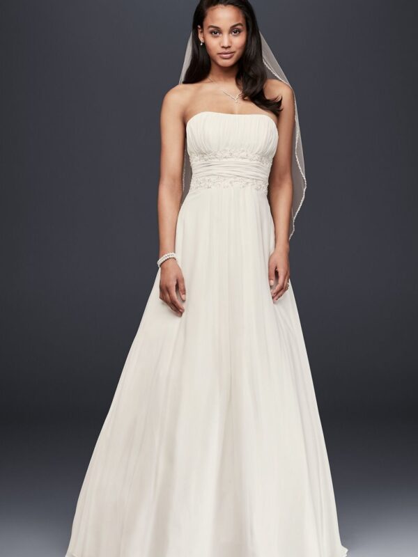 Beaded Chiffon Wedding Dress with Empire Waist Collection 4XLNTV9743