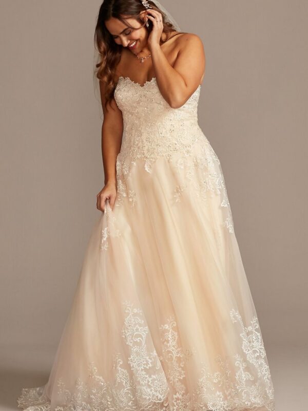 Beaded Lace and Tulle Plus Size Wedding Dress Jewel 9V3836