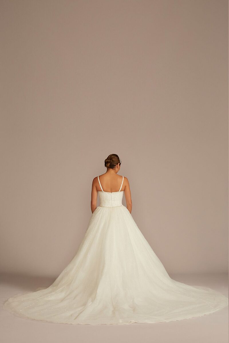 Sweetheart Beaded Tulle Ball Gown Wedding Dress CWG945