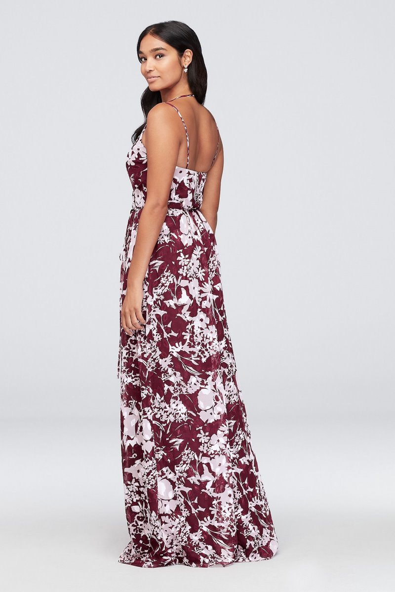 Double strap georgette wrap dress deals