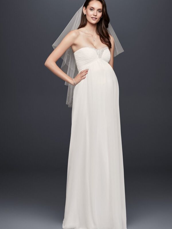 Beaded Chiffon Maternity Wedding Dress Collection WG3882
